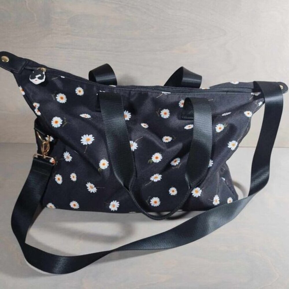 Alice and olivia weekender duffle bag, daisies, cutesy , rosegold